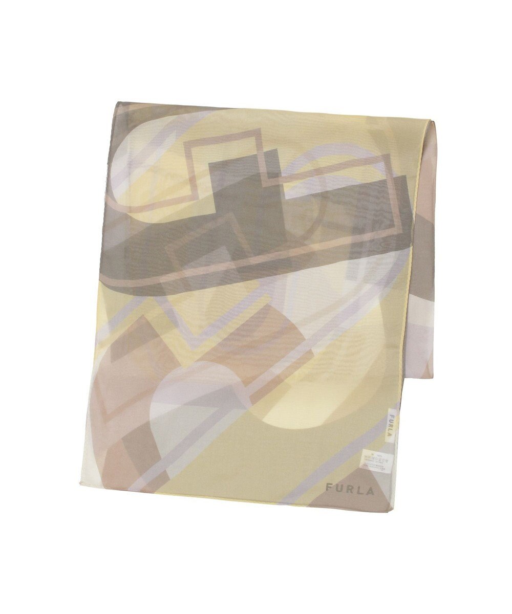 MOONBAT 【シルク100%】フルラ (FURLA) シルクシフォンロングスカーフ アーチロゴ 150cm×35cm 