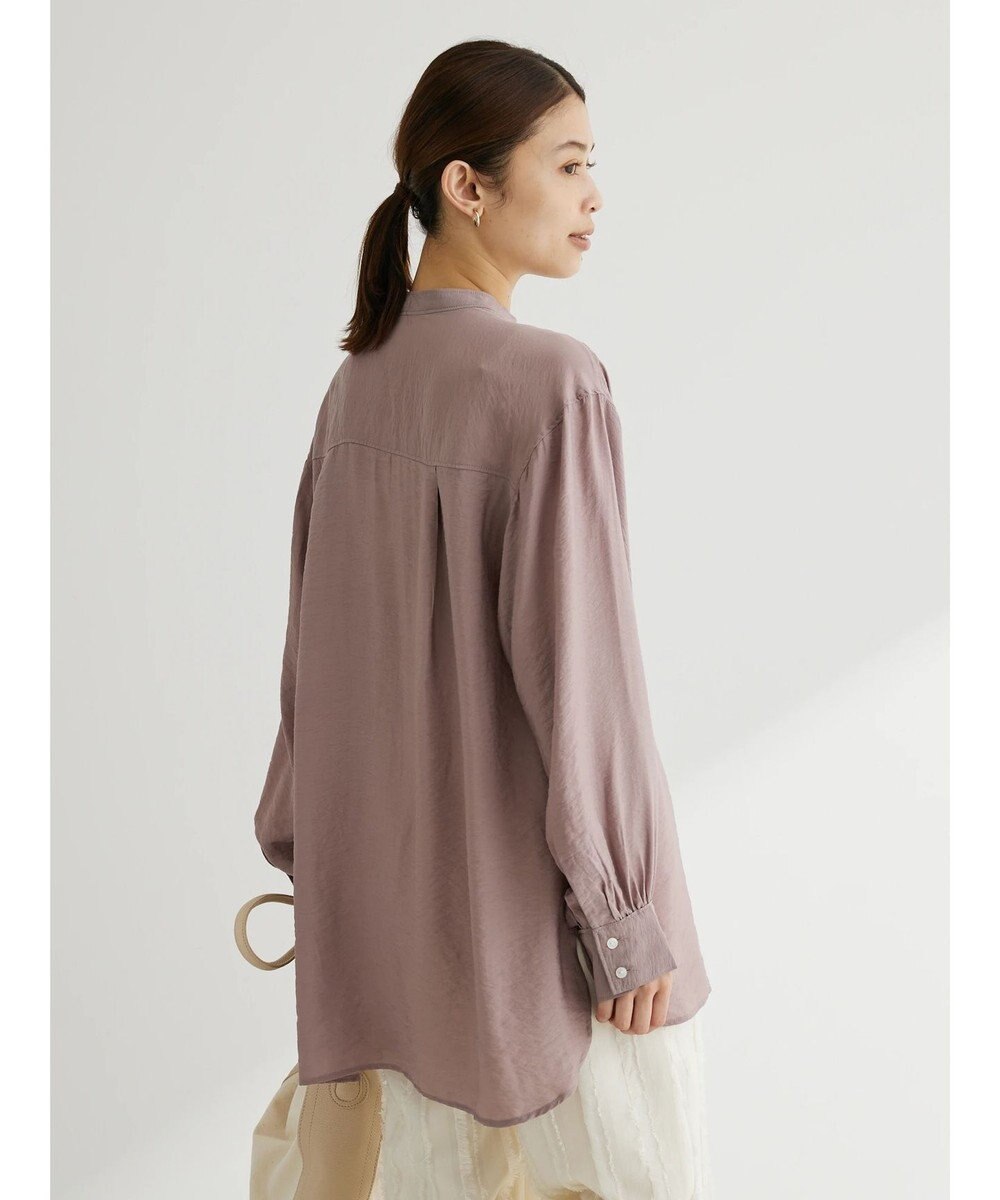 Green Parks バンドカラーシアーシャツ 