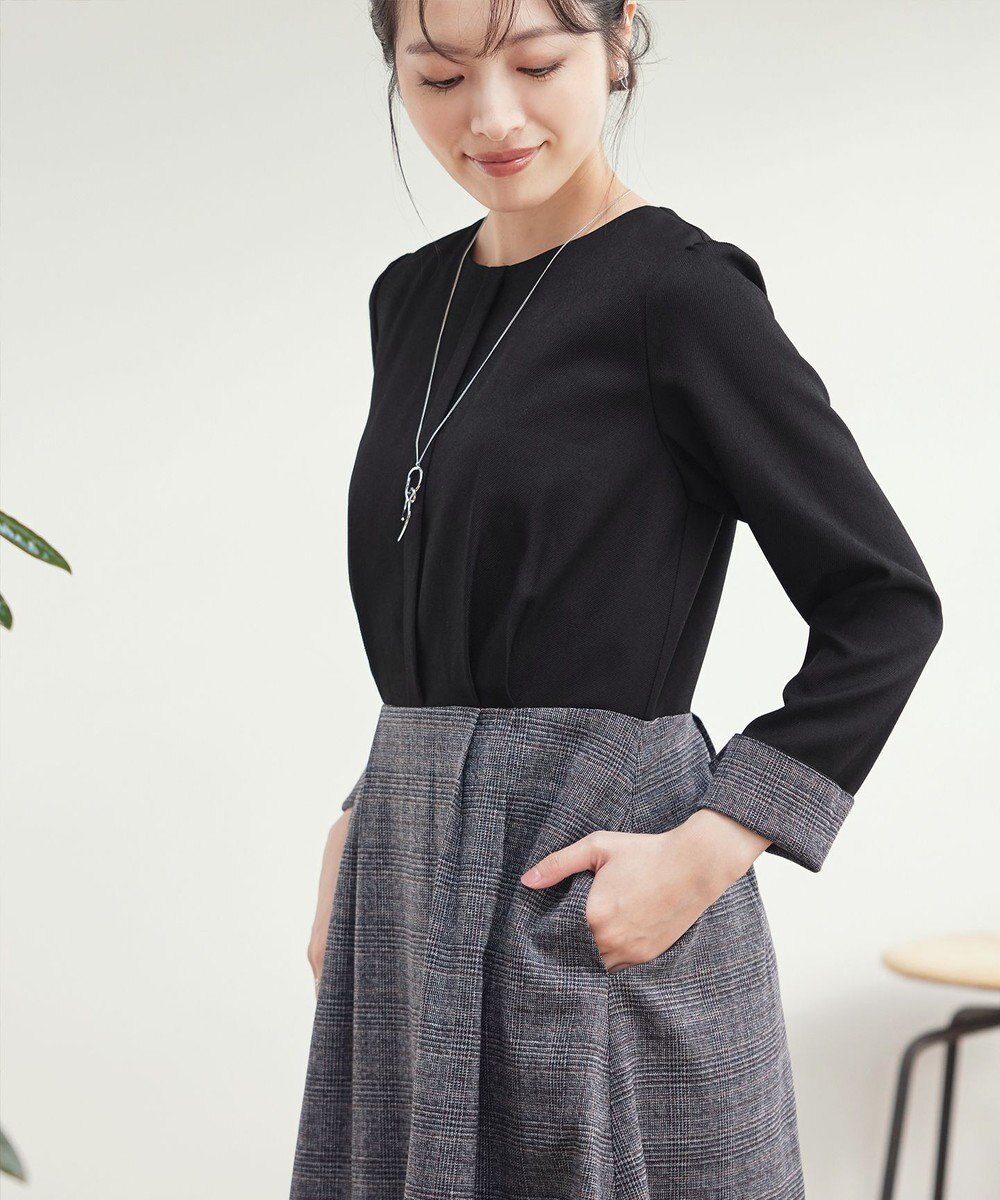 Tiaclasse 【洗える】チェックドッキングワンピース 