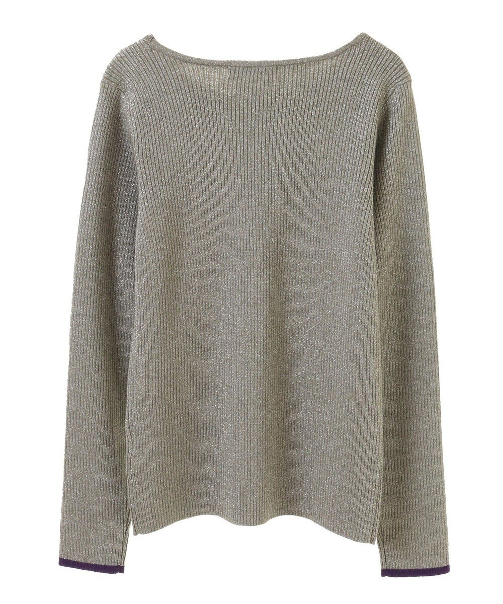 Green Parks もちっと袖配色ボートネックニットプルオーハ 