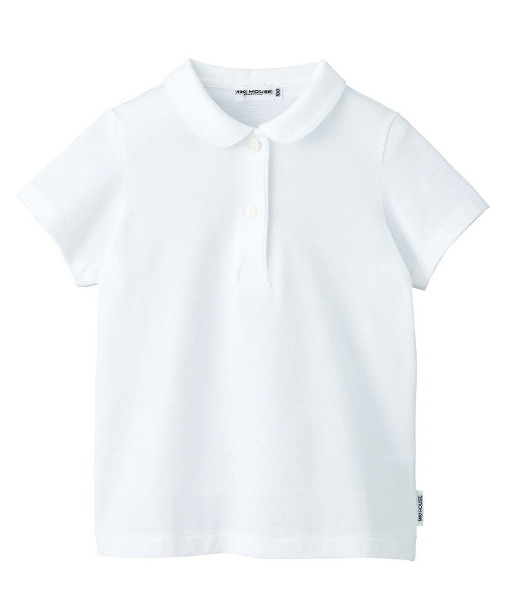 MIKI HOUSE HOT BISCUITS 【90-130cm】天竺素材の丸衿半袖ブラウス 