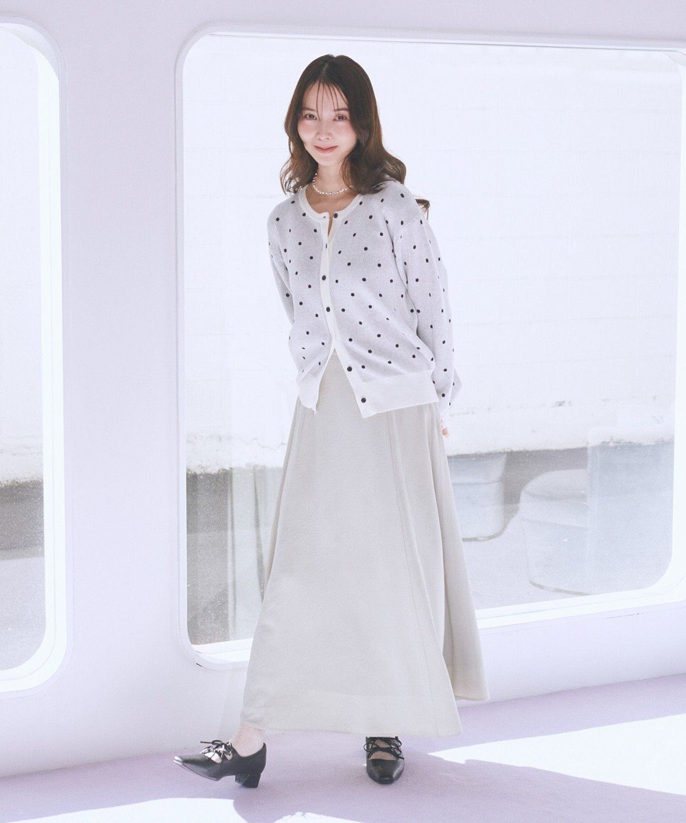 earth music&ecology サテンフレアスカート 