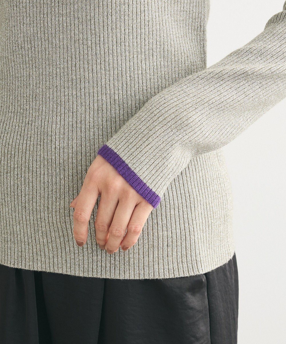 Green Parks もちっと袖配色ボートネックニットプルオーハ 