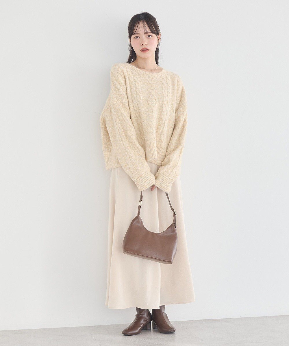 earth music&ecology サテンフレアスカート 