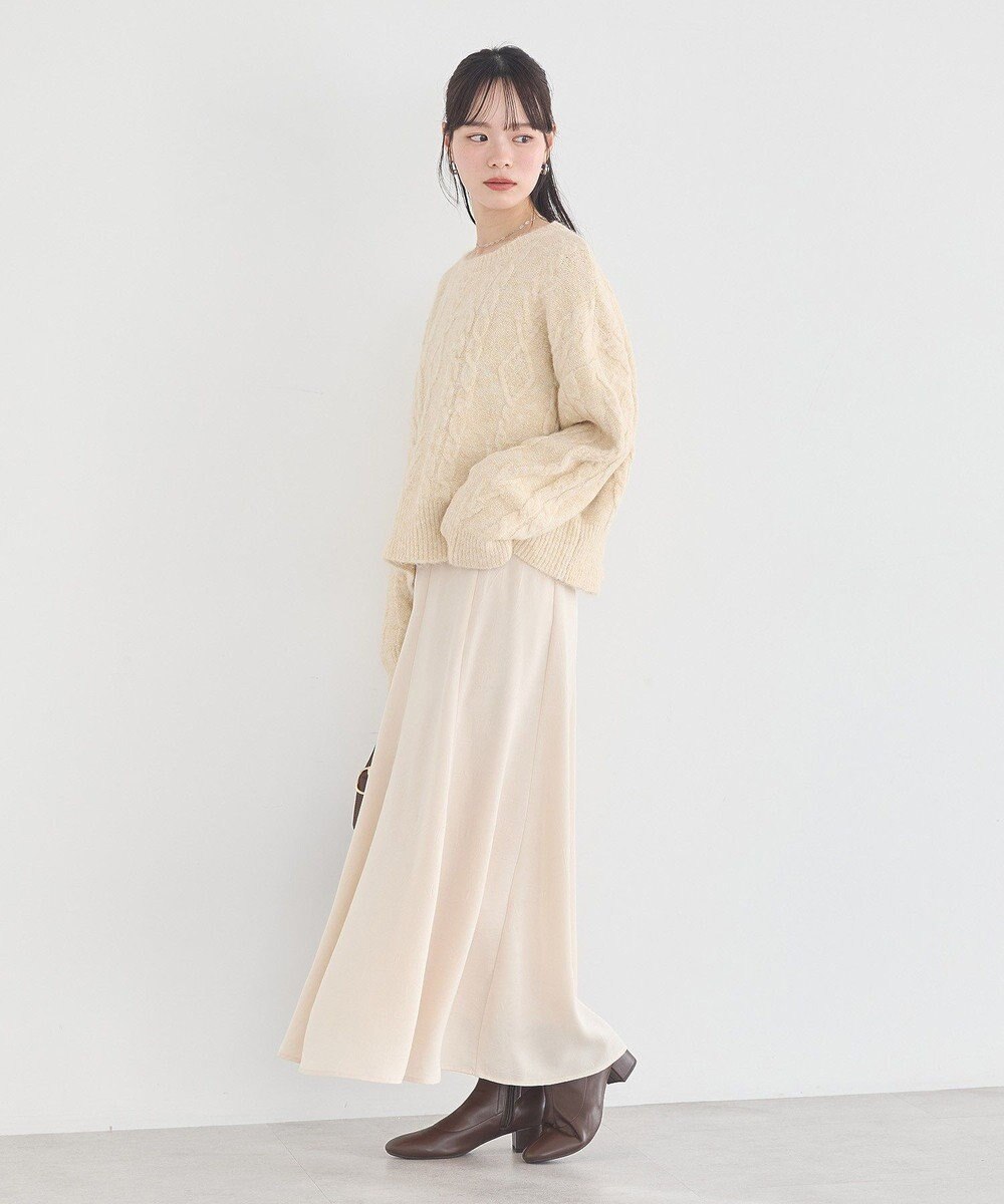 earth music&ecology サテンフレアスカート 