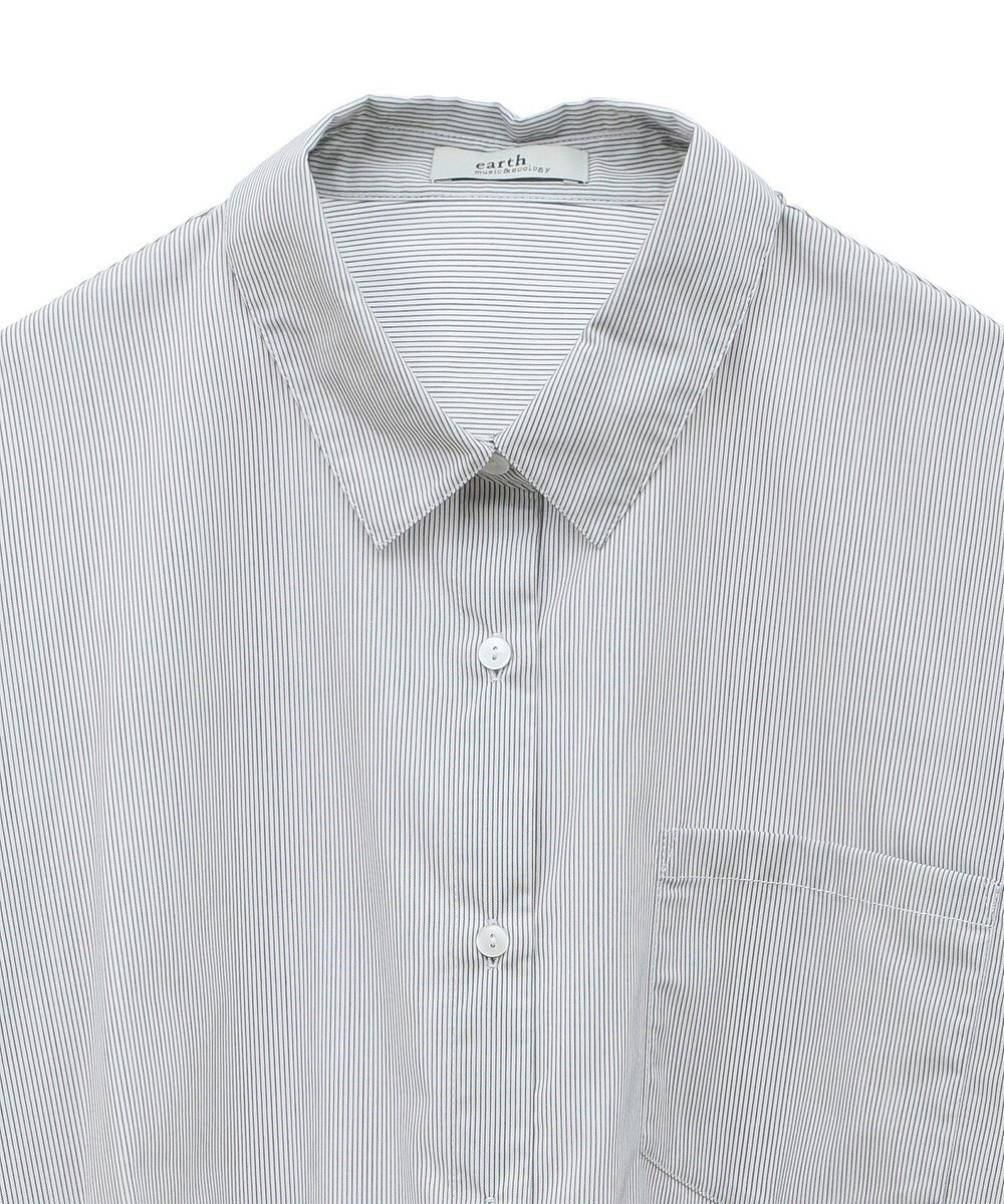 earth music&ecology シフォン×チュールレイヤードシャツ 