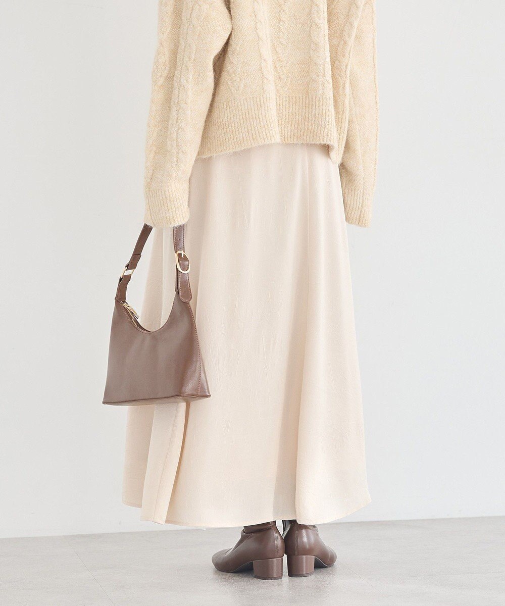 earth music&ecology サテンフレアスカート 