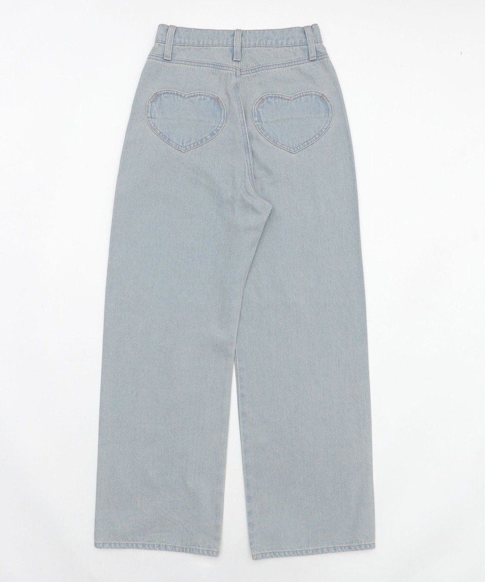 WEGO ハートポケットストレートデニムパンツ 