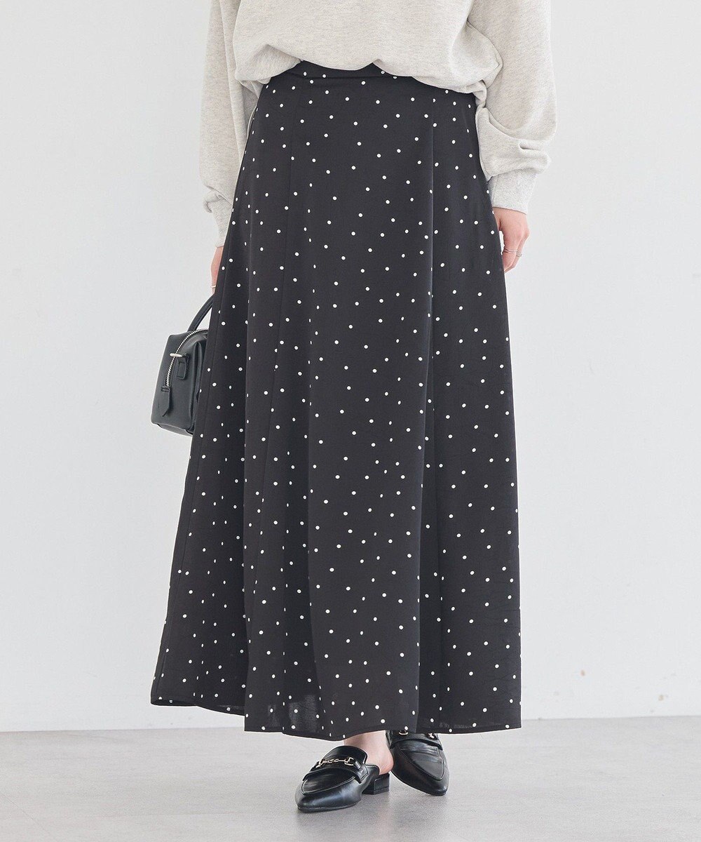 earth music&ecology サテンフレアスカート 