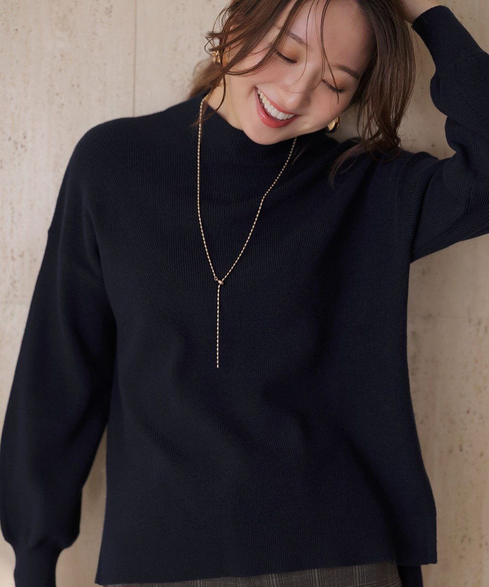 ANY SIS CICA加工 ビューティ畔ボトルネック ニット 