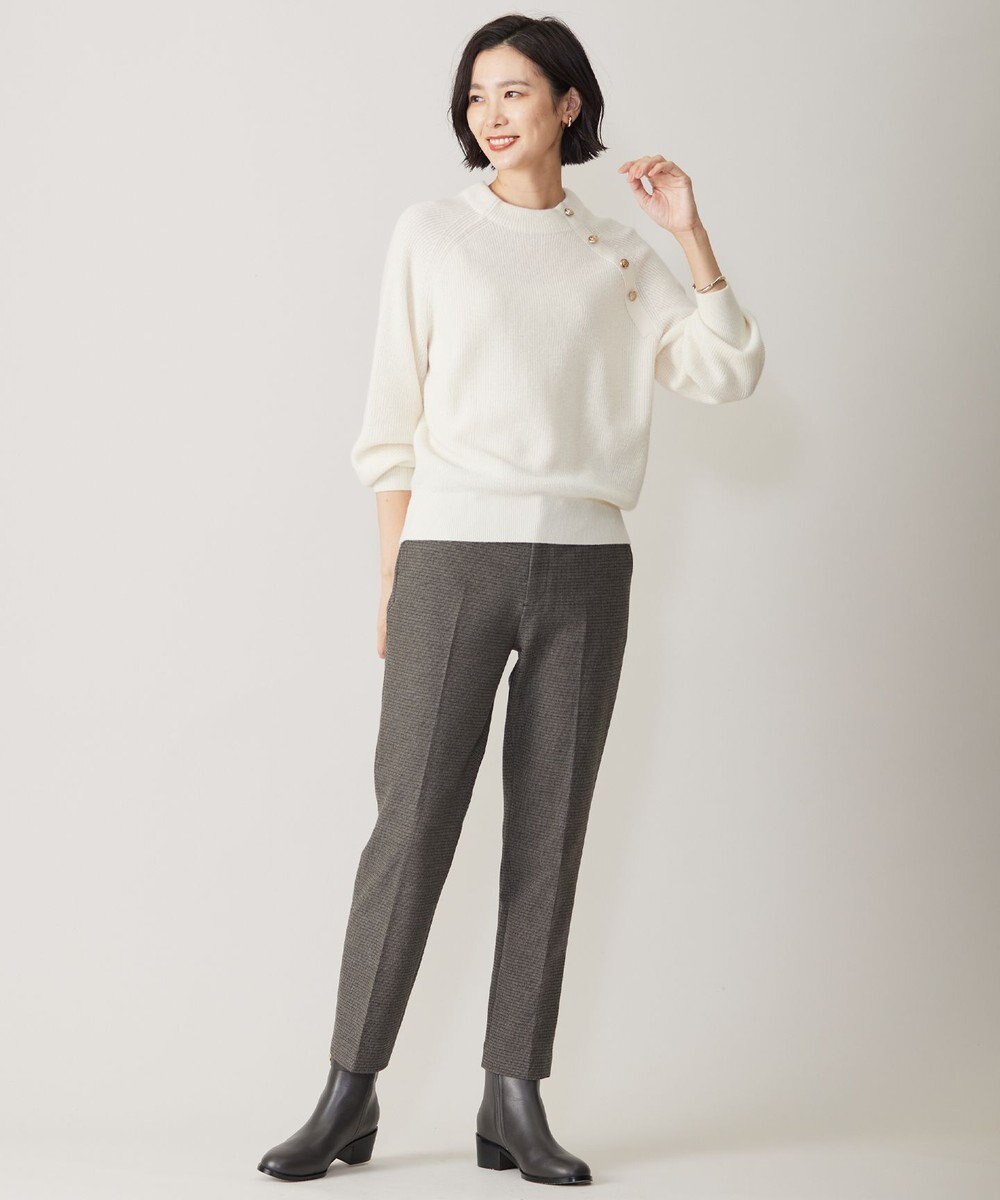 J.PRESS LADIES S 【洗える】チェルビック チェック テーパード パンツ 