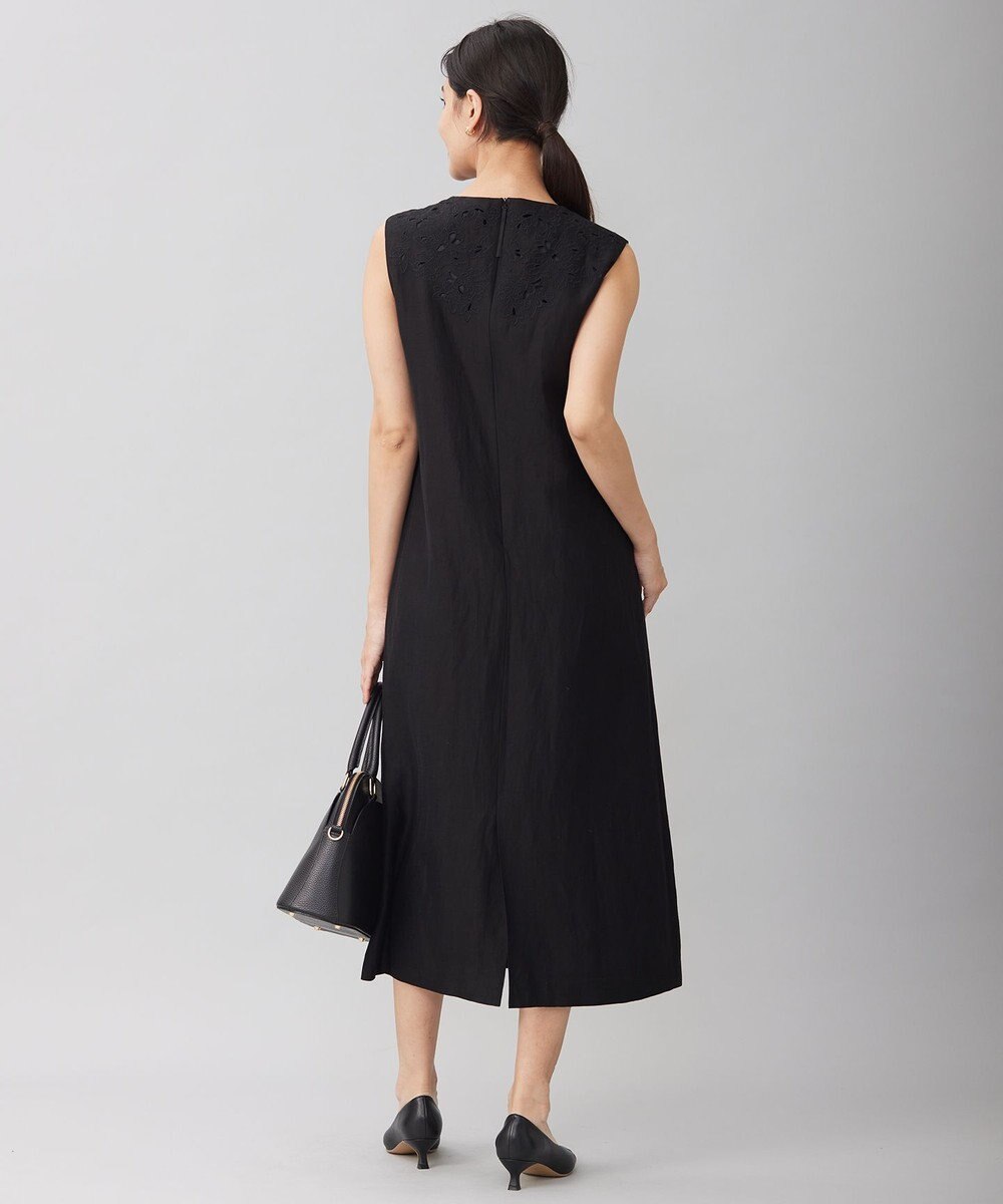 自由区 【洗える】エンブロイダリーノースリーブ ワンピース 