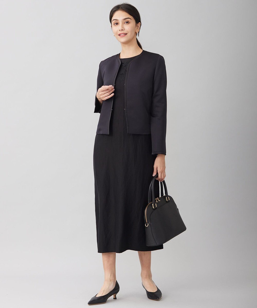 自由区 L 【洗える】エンブロイダリーノースリーブ ワンピース 