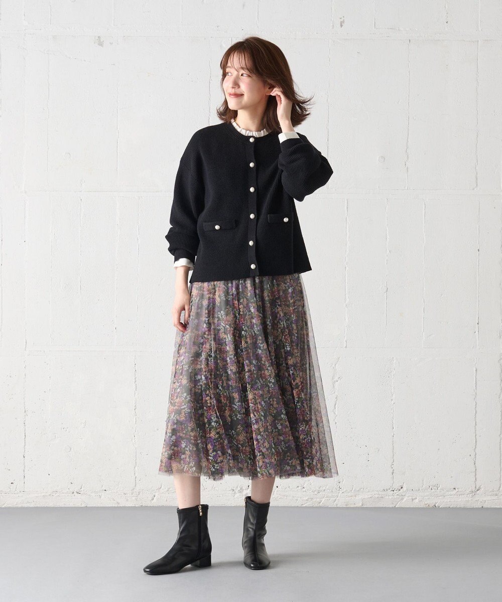 ANY 【ウエストゴム】チュールフレアースカート 