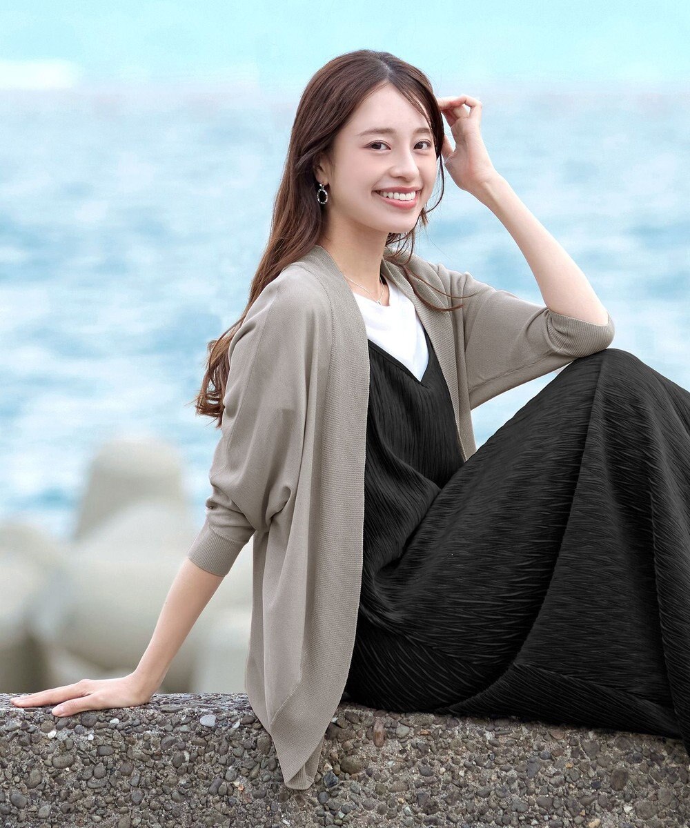 Tiaclasse L 【洗える】体型カバーも叶うドルマンニットカーディガン 