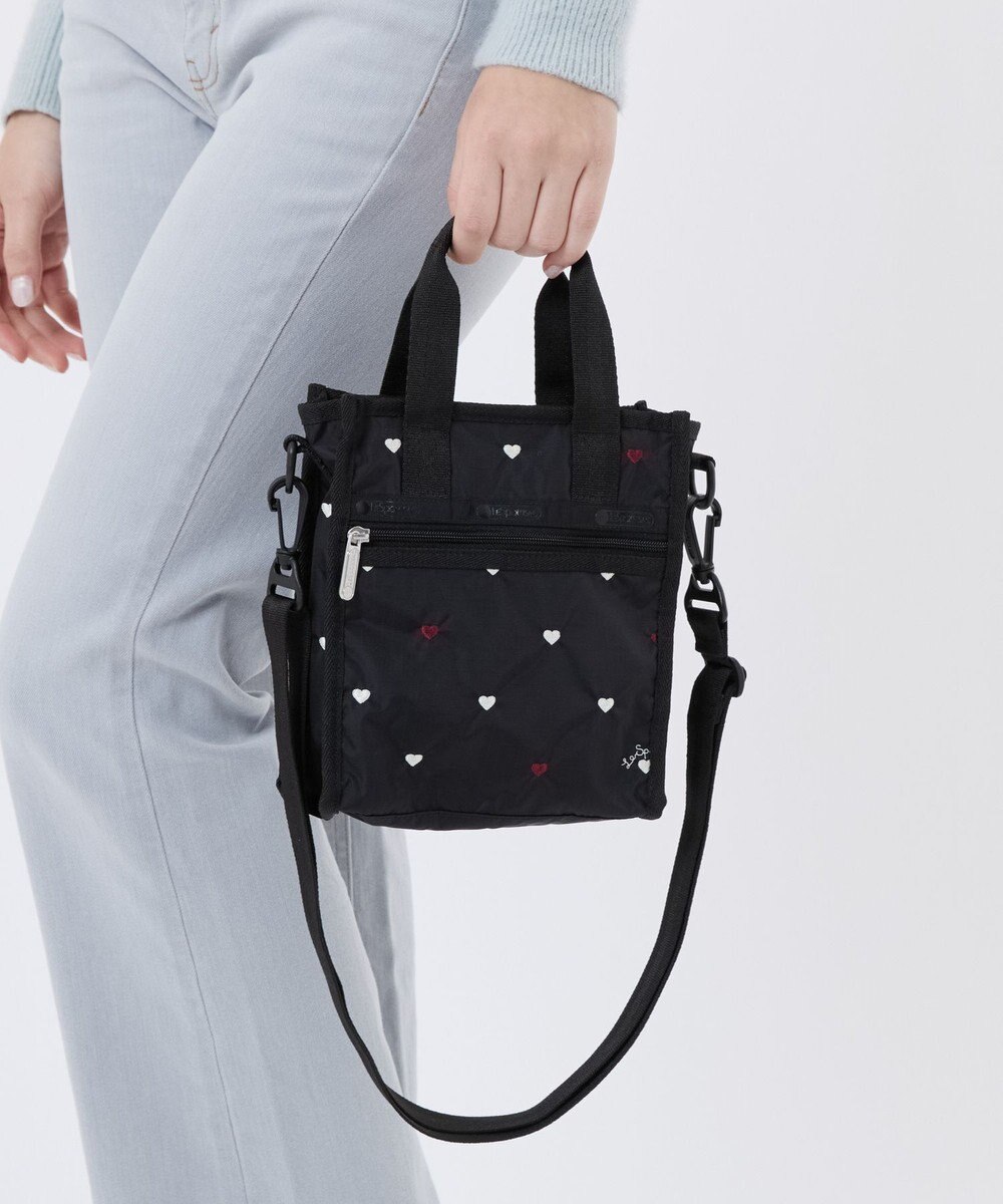 LeSportsac MINI N/S TOTE/レッド/ホワイトハートEMB 