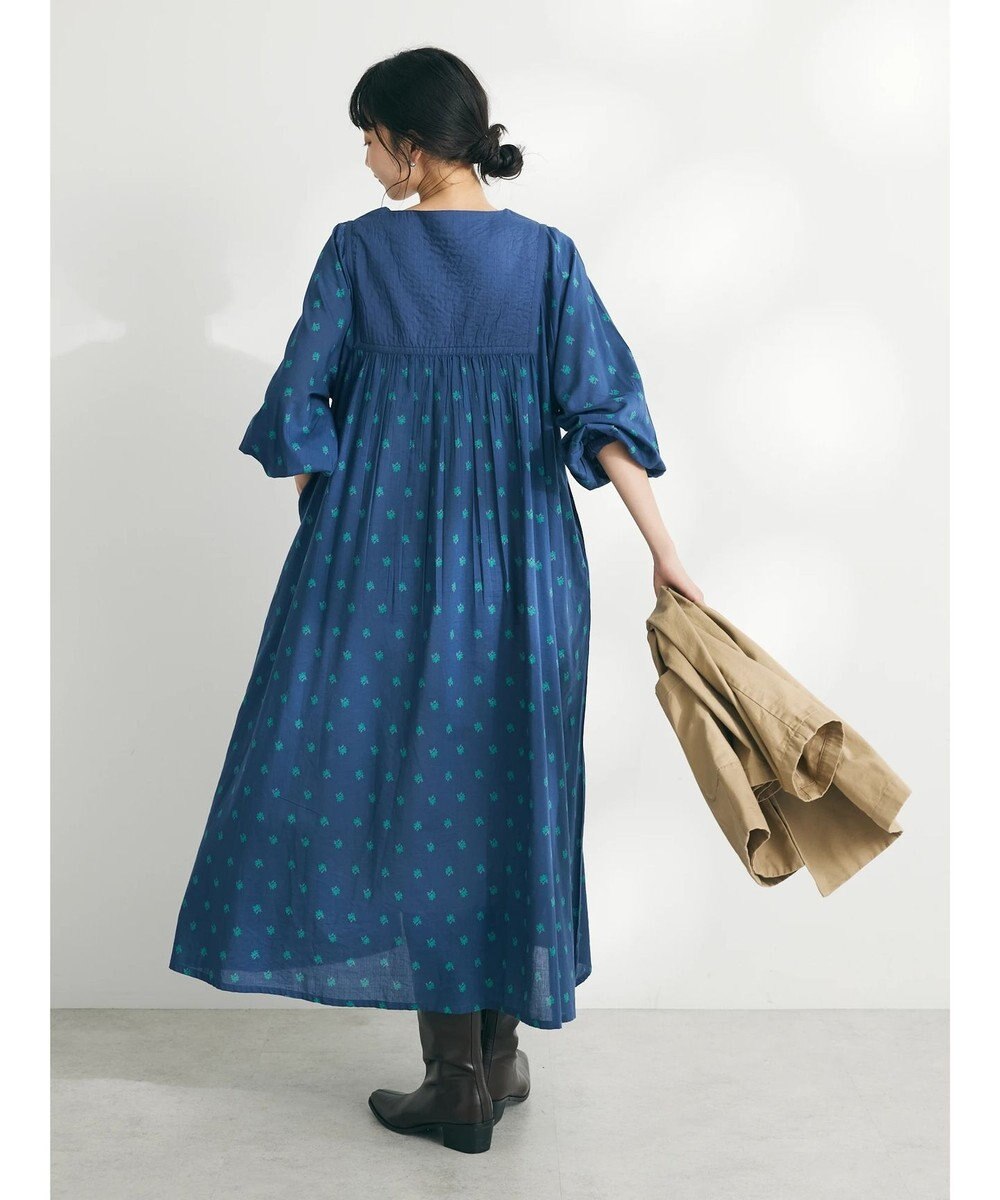 CRAFT STANDARD BOUTIQUE インド綿混キルト切替花柄ワンピース 