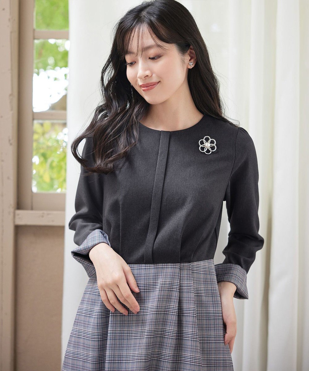 Tiaclasse 【洗える】チェックドッキングワンピース 