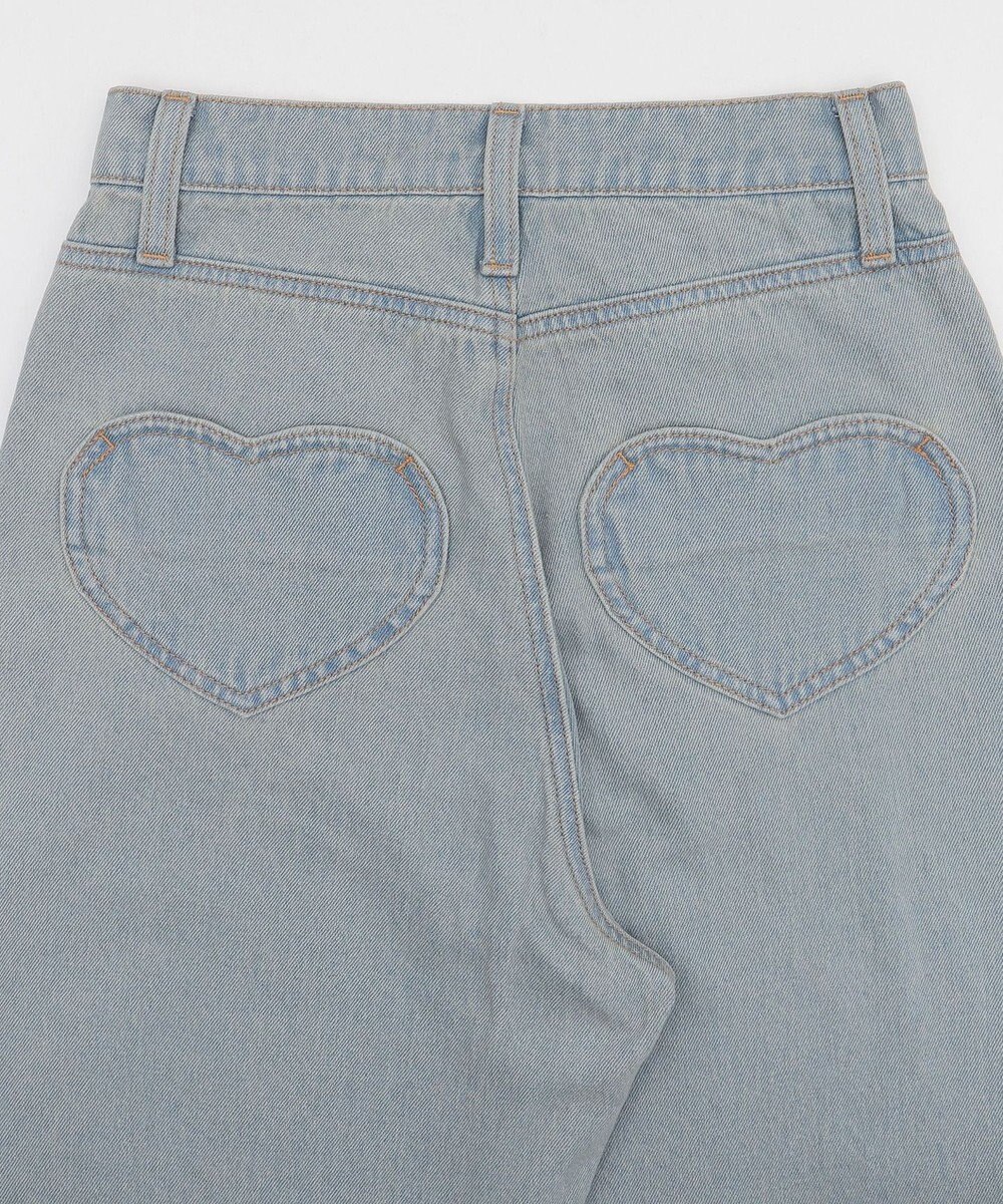 WEGO ハートポケットストレートデニムパンツ 