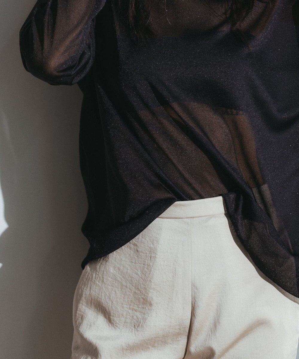 ICB 【MAG×スタイリストコラボ】シャイニーシアーニット×サテンストレートパンツ 