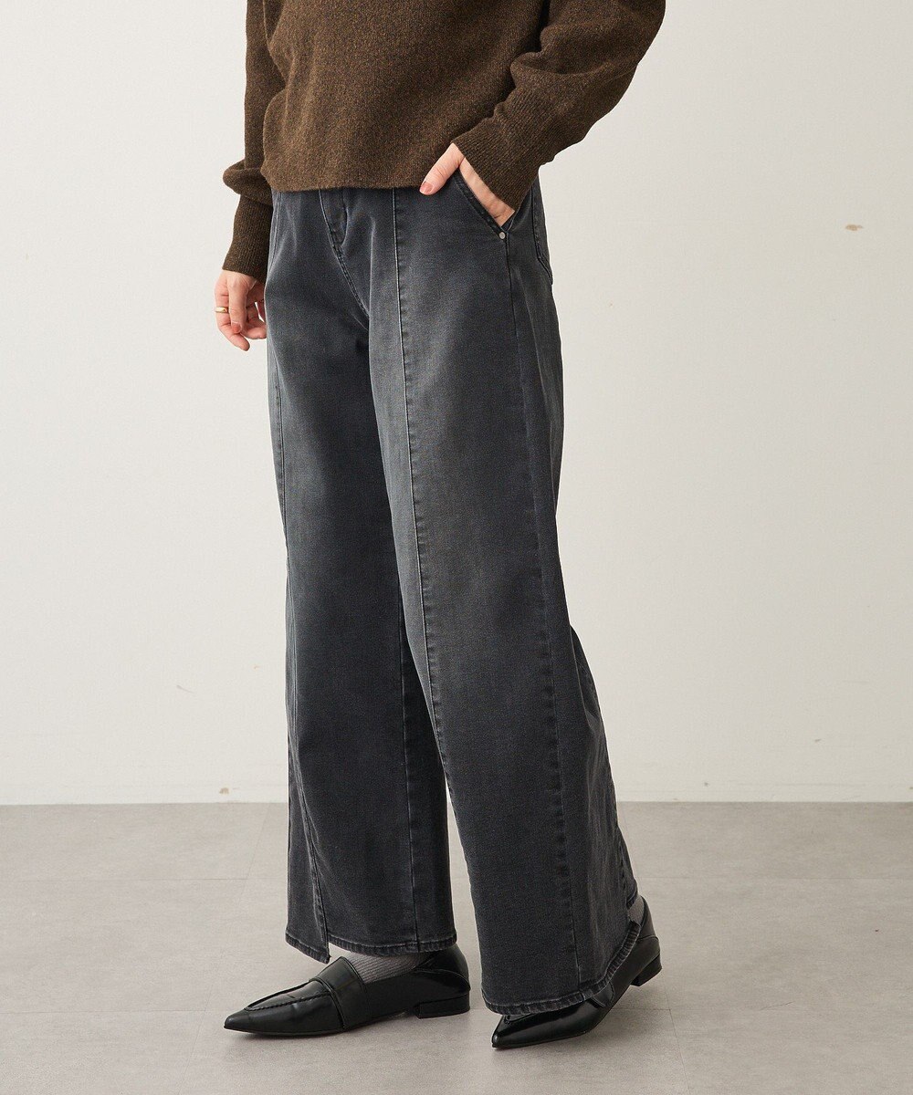 CRAFT STANDARD BOUTIQUE 裏起毛デニムワイドストレートパンツ 