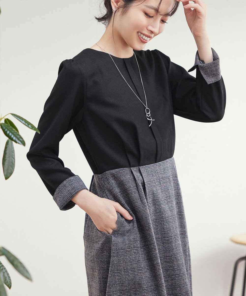 Tiaclasse 【洗える】チェックドッキングワンピース 