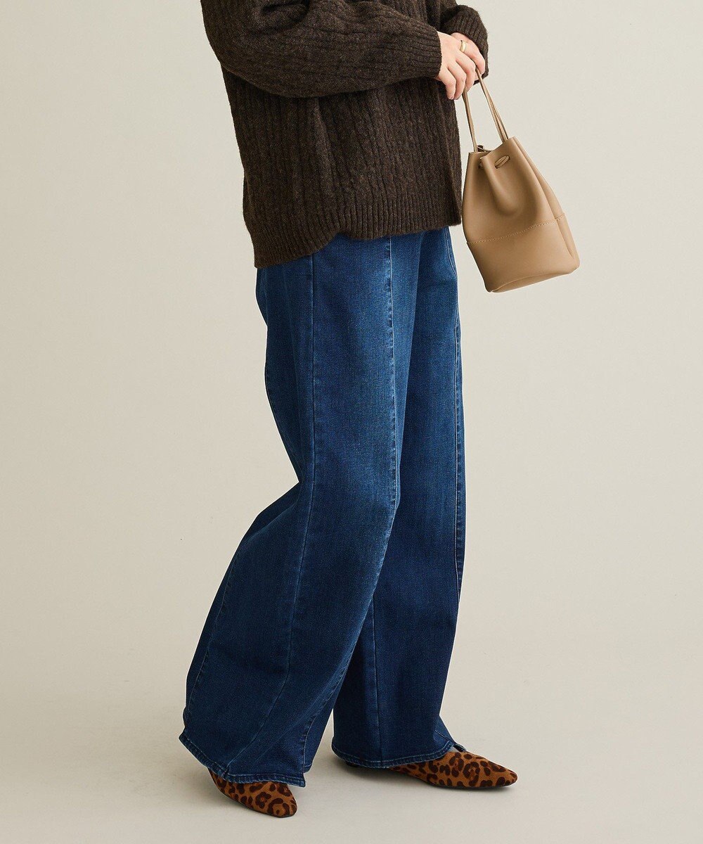 CRAFT STANDARD BOUTIQUE 裏起毛デニムワイドストレートパンツ 