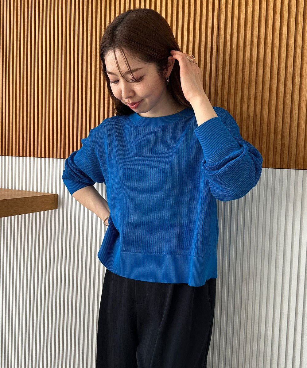 UNFILO L メッシュ クロップドニット 