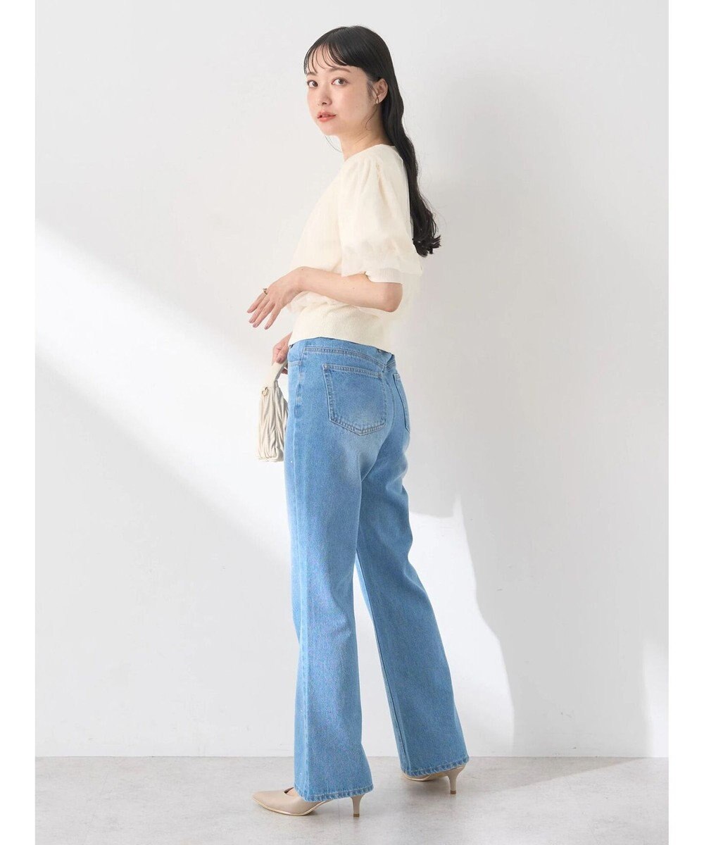 earth music&ecology ラインストーンフレアデニムパンツ 
