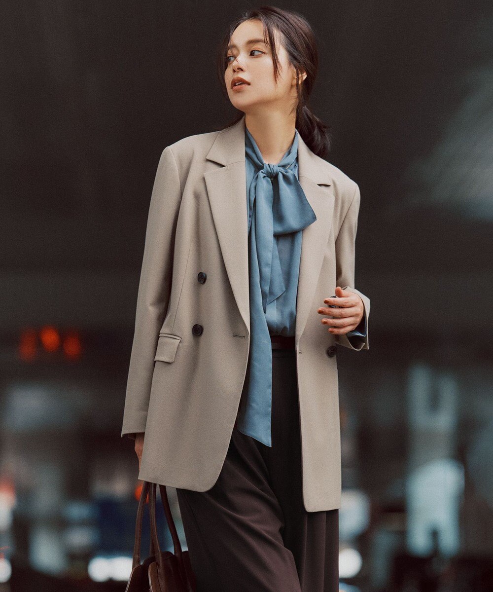 UNFILO ウールライク ダブルブレスト ジャケット 