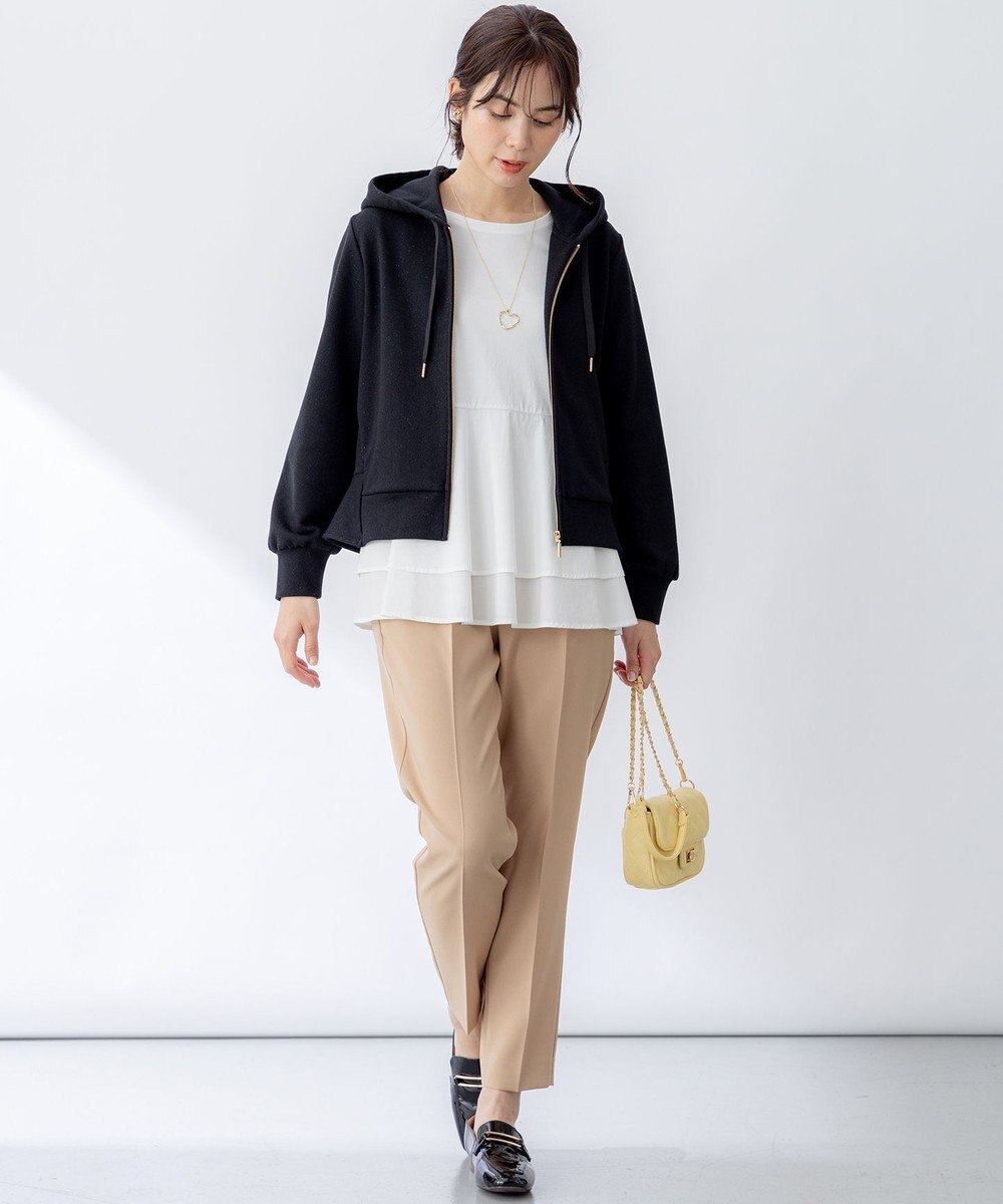 組曲 ラメペプラムパーカー 