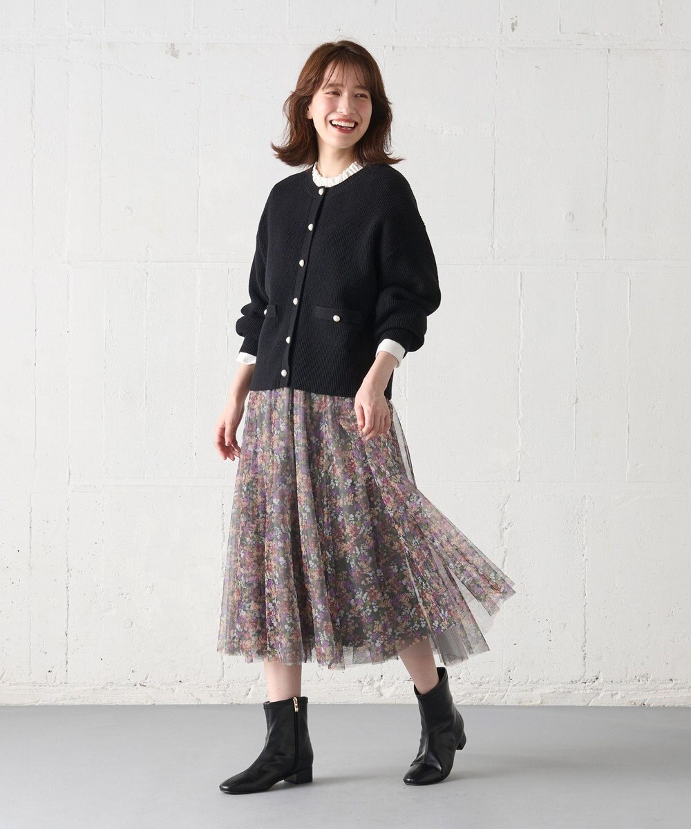 ANY 【ウエストゴム】チュールフレアースカート 