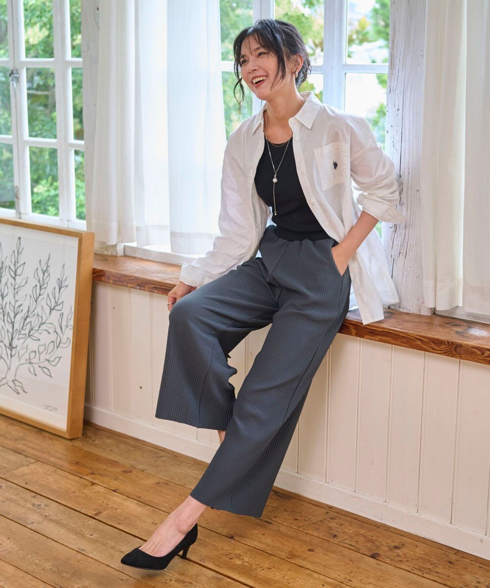 WEGO 【WEB限定/2025年秋冬新作/裾カットOK！自分サイズに調整可能/ウエストゴム/しわになりにくい/】カットプリーツパンツ 