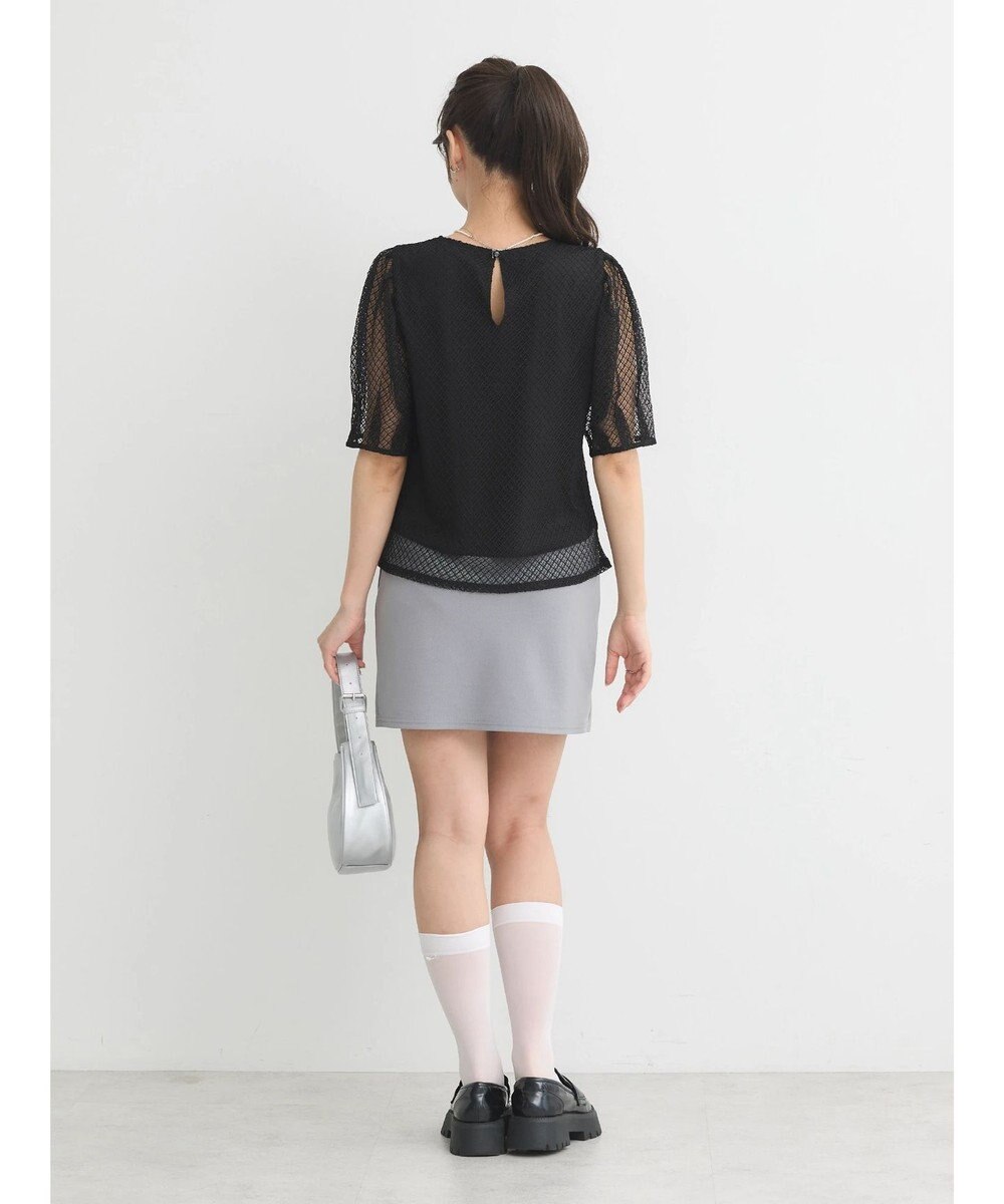 earth music&ecology 袖シアーレースプルオーバー 