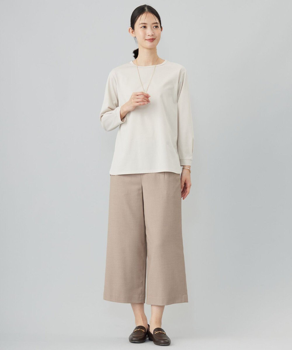 J.PRESS LADIES L プレーティング シャツテール ロングスリーブ Tシャツ 