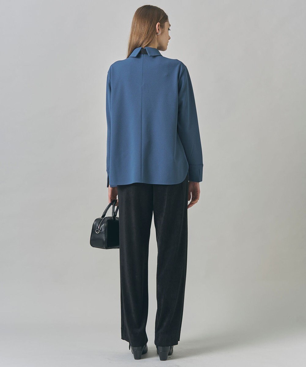 ICB マラボーテＷジョーゼット ボウタイ付きシャツカラートップス 