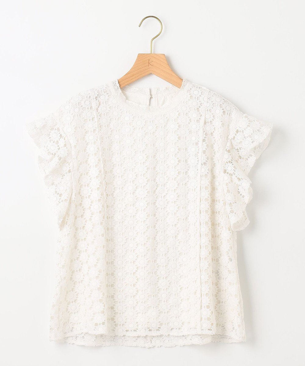 組曲 【洗える】フラワーレース ブラウス 