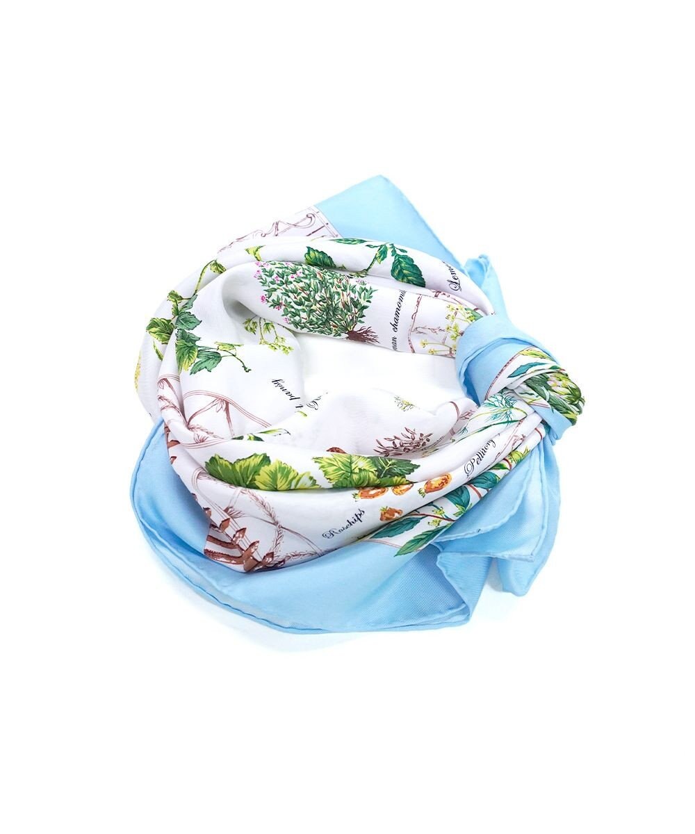 Marca ＜春の新色！＞【伝統横濱スカーフ】ハーブガーデン 大判 シルクツイル スカーフ 