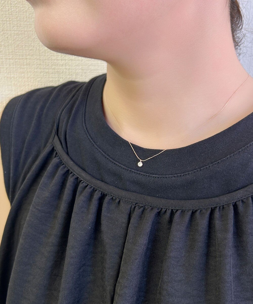 Phoebe 【金属アレルギー対応】スパークルドットビジューネックレス/ニッケルフリー シャンパンゴールド 