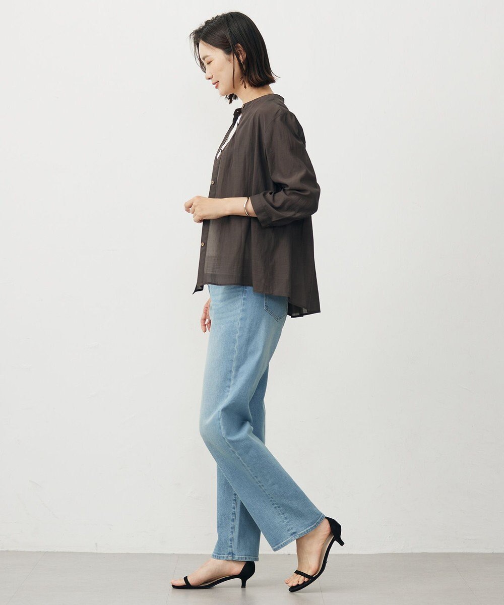 J.PRESS LADIES L 【洗える・速乾・接触冷感】リライムライトローン バックフレア ブラウス 