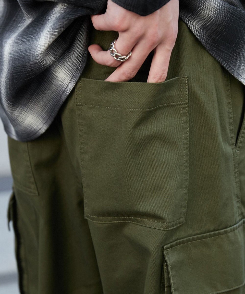 WEGO 【ウエストゴム/SMLサイズ展開】イージーワイドカーゴパンツ 