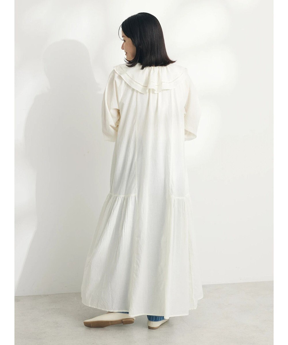 CRAFT STANDARD BOUTIQUE インド綿フリル衿ワンピース 