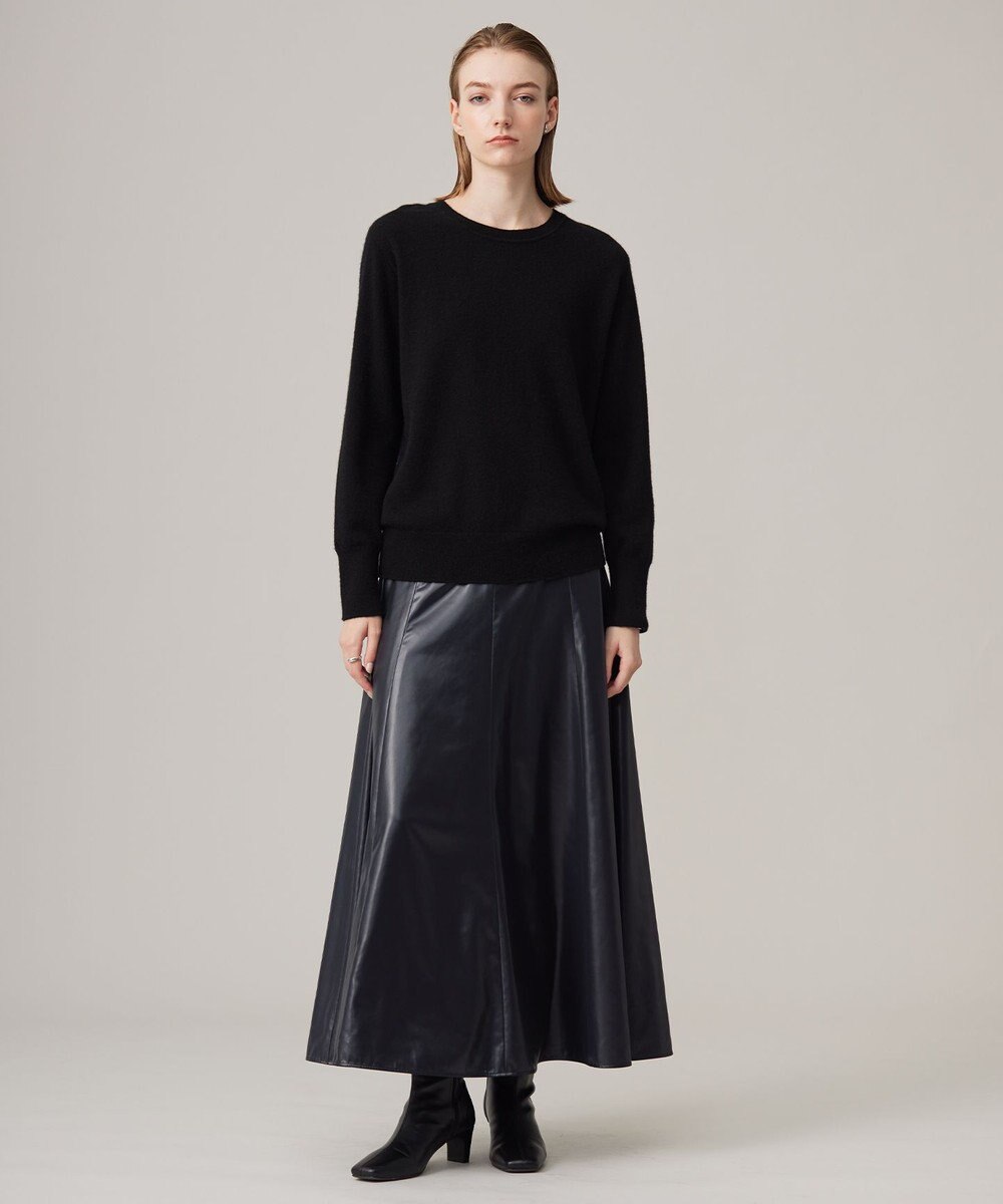 ICB 【CLASSY.1月号掲載・前後着用可能】ピュアカシミヤ バイカラーニット 