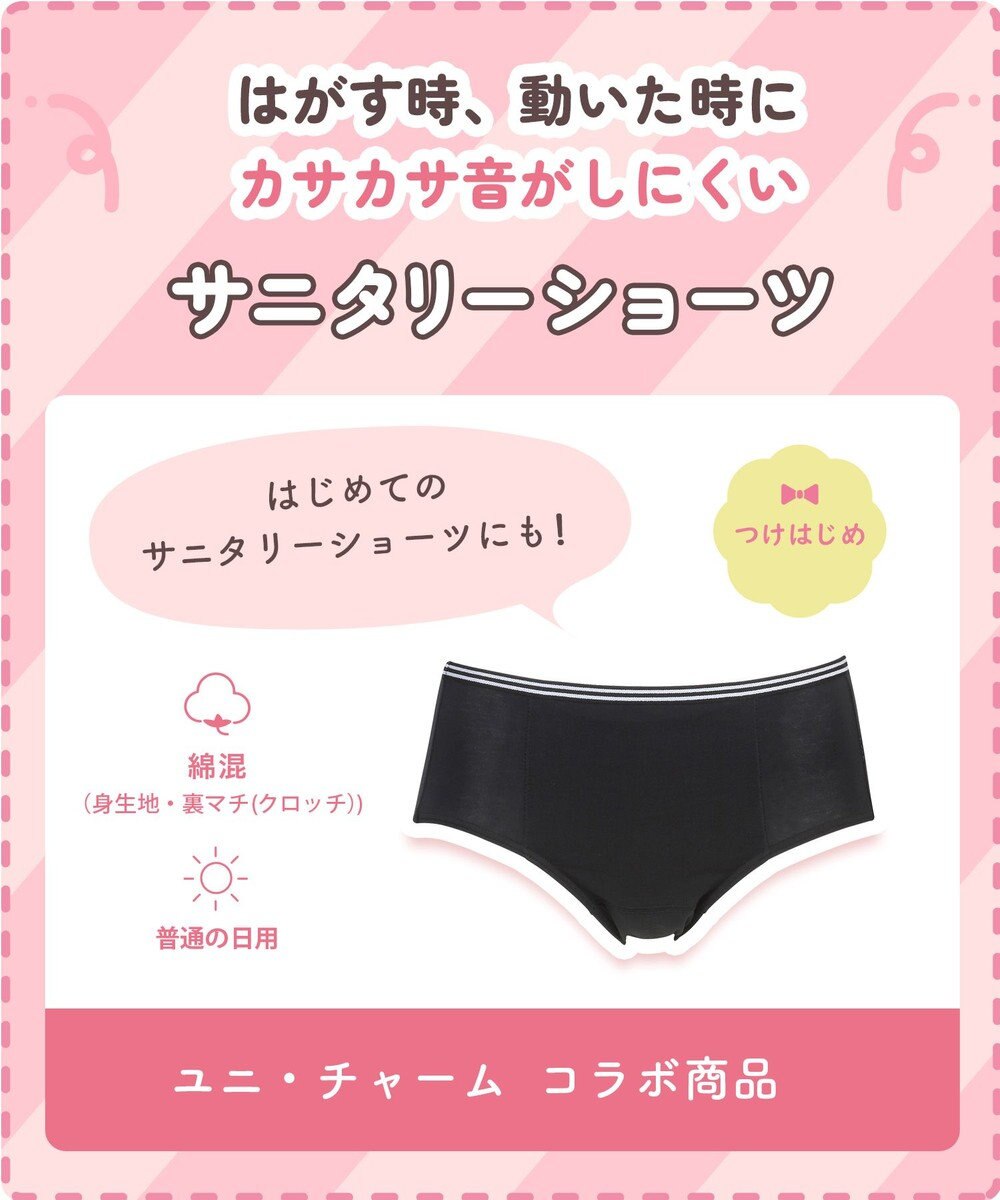 Wing ジュニア サニタリーショーツ Wing Teen 【ユニ・チャームコラボ商品】 羽付きナプキン対応 はきこみ丈ふつう RJ6340 ウイング／ワコール 