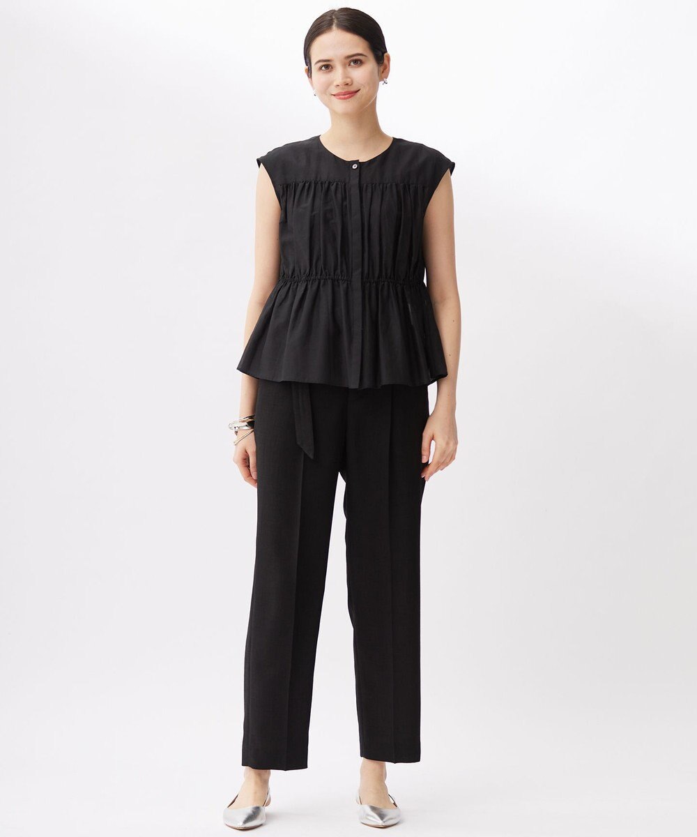 自由区 【カタログ掲載・セットアップ対応・接触冷感・UVカット・洗える】ライトリネンライクテーパード パンツ 