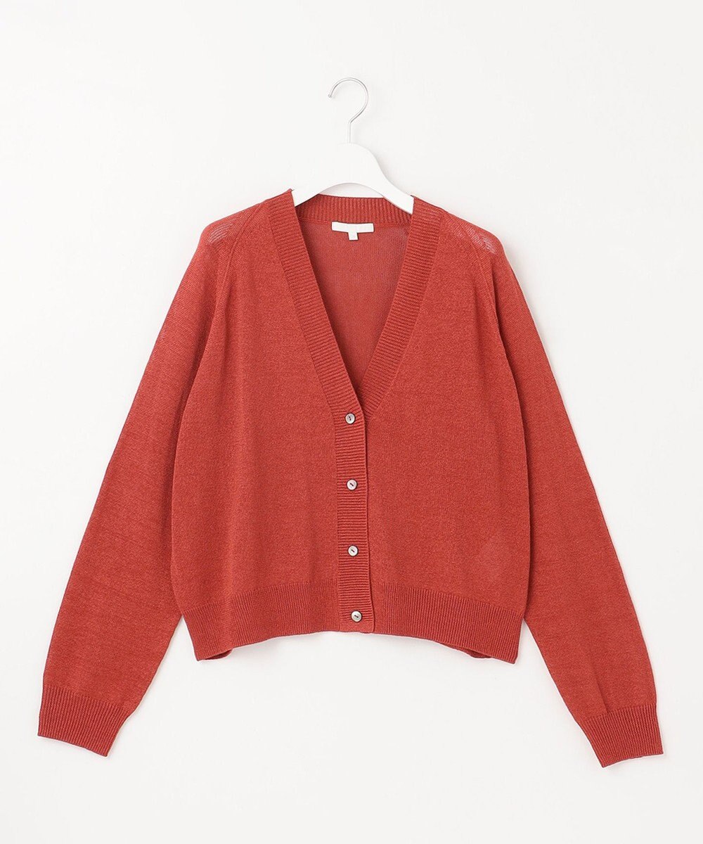 自由区 【洗える】ペーパーブレンドショート カーディガン 