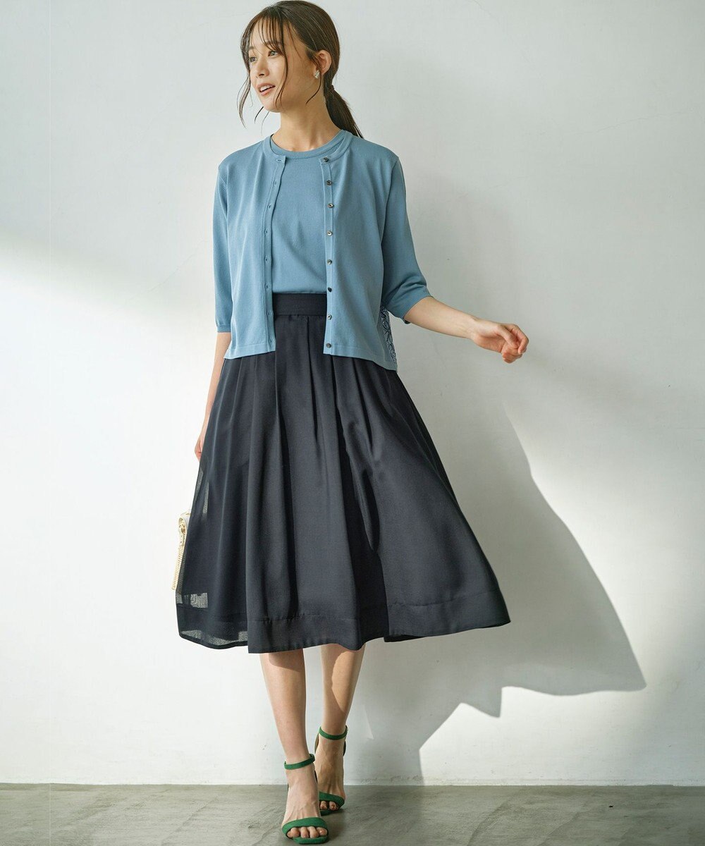 組曲 【2SET・WEB限定】フラワーレース5分袖ツイン ニット 