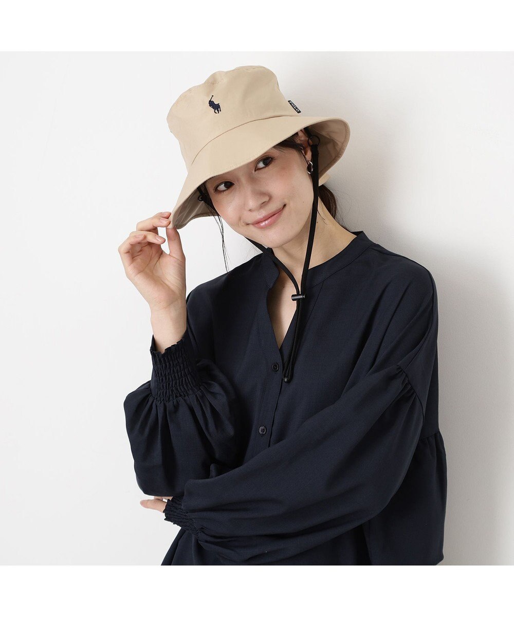 MOONBAT 【遮熱・遮光】POLO RALPH LAUREN（ポロ ラルフ ローレン）ポロポニー刺繍 リップストップ パラソルハット 帽子 あごひも付き 