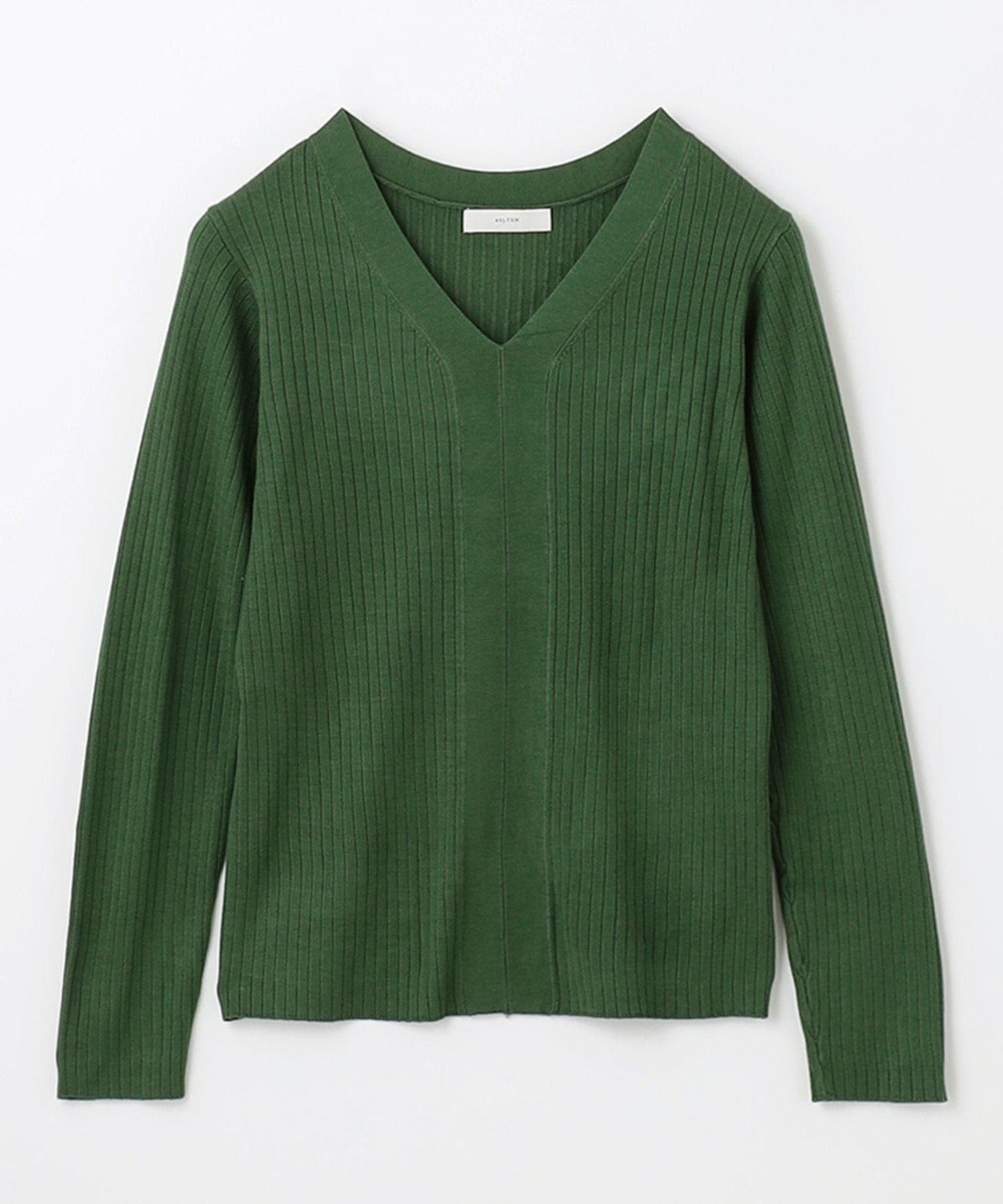 ANY 【洗える】Vネック リブニット 