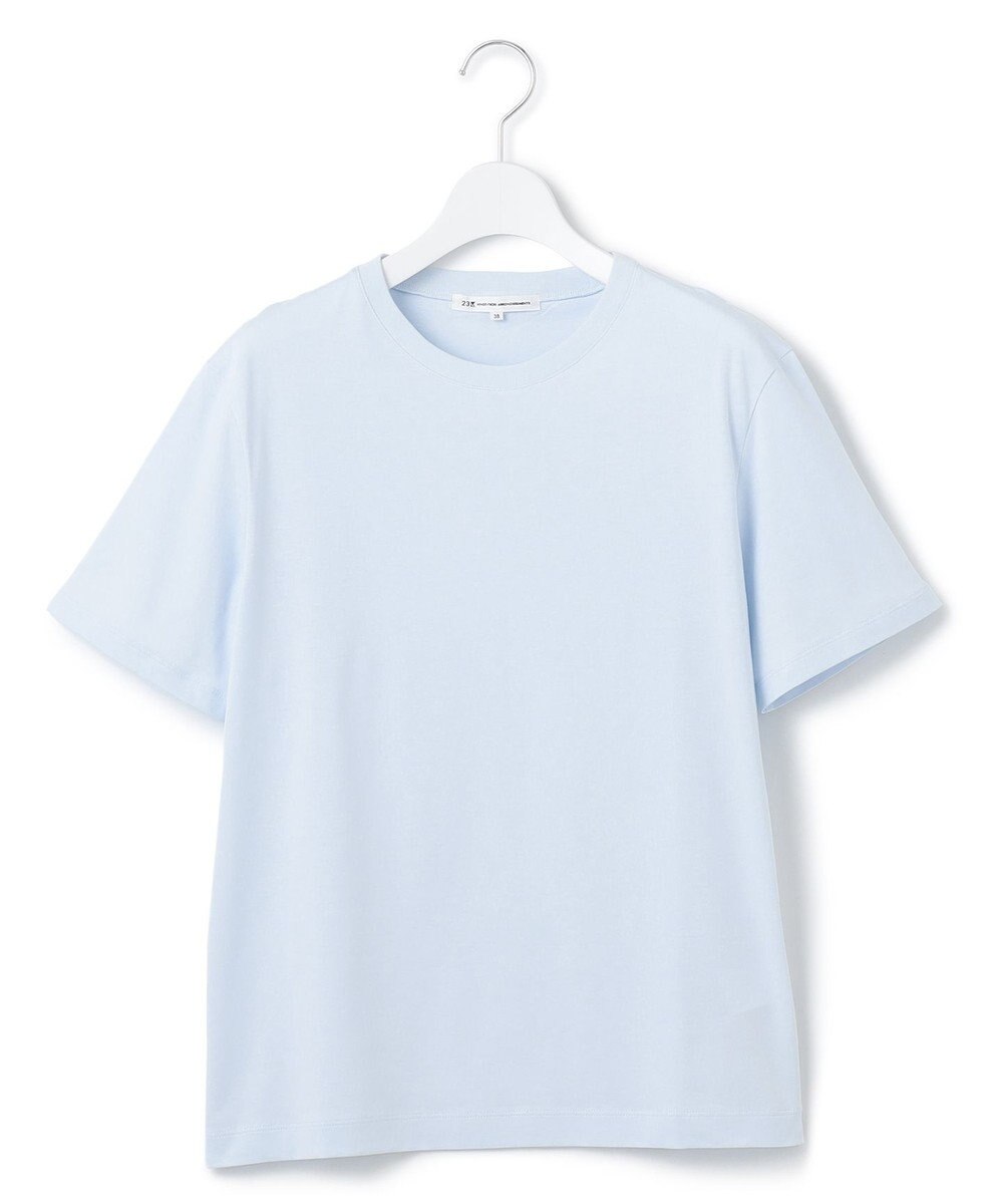 23区 L 【洗える】コンパクトヤーン スムース Tシャツ 